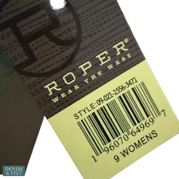 NEW Roper Starburst Tan Knee High Western Boots 15in Shaft Pointed Toe Size 9 - Picture 15 of 16